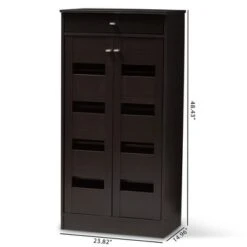 Acadia Modern And Contemporary Finished Shoe Cabinet Dark Brown - Baxton Studio -Home Furniture Shop-Baxton Studio GUEST e1c4da9b 569a 4986 a54e 807ae77457e4