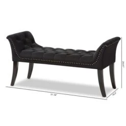 Chandelle Luxe And Contemporary Velvet Upholstered Bench Black - Baxton Studio 17 Chandelle Luxe And Contemporary Velvet Upholstered Bench Black - Baxton Studio -Home Furniture Shop-Baxton Studio GUEST e2475389 4bcd 42f5 8dde 41566290cbbe