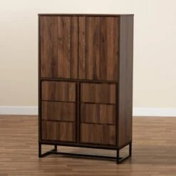 Neil Wood And Metal Storage Cabinet Brown/Black - Baxton Studio -Home Furniture Shop-Baxton Studio GUEST e28eef7d 2f5f 40bb 9666 9fac71cf1c85