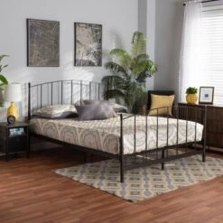 Queen Lana Metal Platform Bed Black - Baxton Studio 10 Queen Lana Metal Platform Bed Black - Baxton Studio -Home Furniture Shop-Baxton Studio GUEST e35592a1 d2b1 4fdc 9c3e 4be89055898b