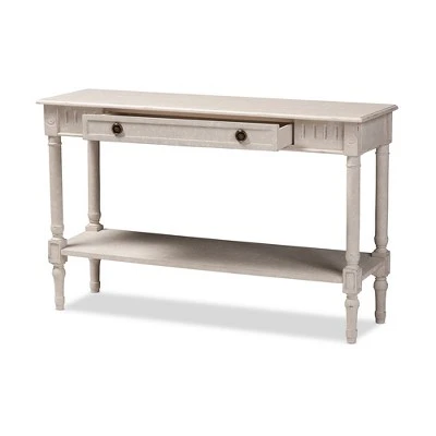 Ariella Whitewashed 1 Drawer Console Table White - Baxton Studio 12 Ariella Whitewashed 1 Drawer Console Table White - Baxton Studio - Image 10
