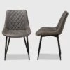 Set Of 2 Loire Faux Leather Upholstered Dining Chair Gray/Black - Baxton Studio 1 Set Of 2 Loire Faux Leather Upholstered Dining Chair Gray/Black - Baxton Studio -Home Furniture Shop-Baxton Studio GUEST e42c10d1 2f4b 47ab b17d 55adb4ec3371