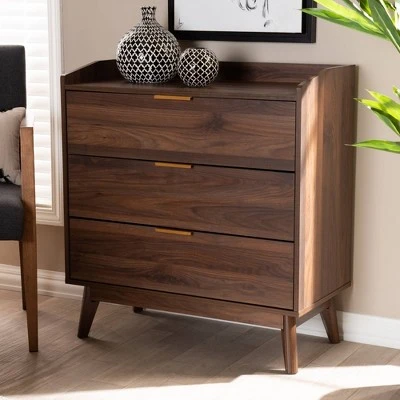 Lena Walnut Chest Brown - Baxton Studio 3 Lena Walnut Chest Brown - Baxton Studio