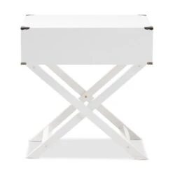 Curtice 1 Drawer Wooden Nightstand White - Baxton Studio -Home Furniture Shop-Baxton Studio GUEST e4b1f405 f15d 42a1 a99a a44b0feef3c3