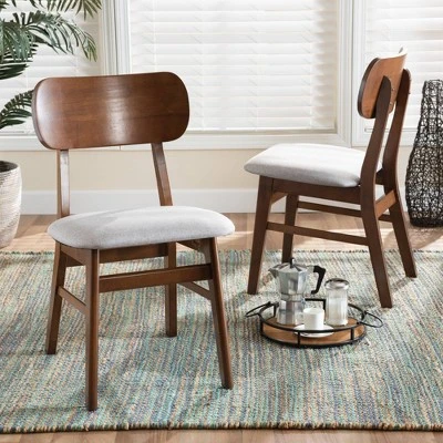 2pc Euclid Wood Dining Chair Set - Baxton Studio 7 2pc Euclid Wood Dining Chair Set - Baxton Studio - Image 5