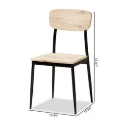 4pc Honore Wood And Metal Dining Chair Set Light Brown/Black - Baxton Studio -Home Furniture Shop-Baxton Studio GUEST e4c88d3e 62f3 4f62 802e ae06ee4f30f5
