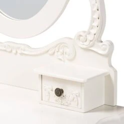2pc Macsen Wood Vanity Set With Adjustable Mirror White - Baxton Studio -Home Furniture Shop-Baxton Studio GUEST e4c9dcb2 77cb 4038 b85d 527fd1eabf2c