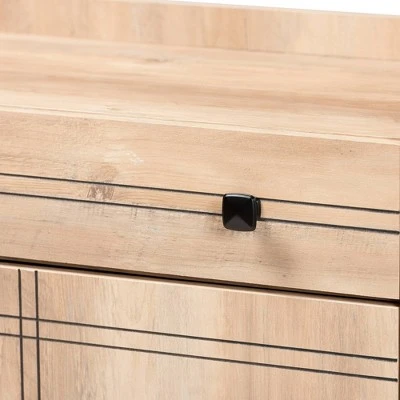 Patterson Wood 2 Door Kitchen Storage Cabinet Oak Brown - Baxton Studio 6 Patterson Wood 2 Door Kitchen Storage Cabinet Oak Brown - Baxton Studio - Image 4