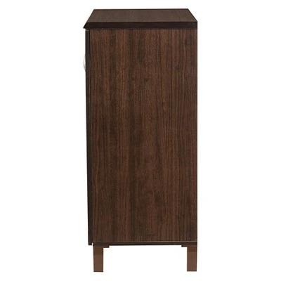 Sintra Modern And Contemporary Sideboard Storage Cabinet With Glass Doors - Dark Brown - Baxton Studio 4 Sintra Modern And Contemporary Sideboard Storage Cabinet With Glass Doors - Dark Brown - Baxton Studio - Image 2