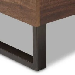 King Mitchell Rustic Industrial Walnut Wood And Faux Leather Metal Platform Bed White - Baxton Studio 14 King Mitchell Rustic Industrial Walnut Wood And Faux Leather Metal Platform Bed White - Baxton Studio -Home Furniture Shop-Baxton Studio GUEST e601a215 dd1e 49f6 b32d 09ecaf1755f5