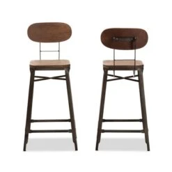 Set Of 2 Varek Bamboo And Rust Finished Steel Stackable Counter Height Barstools Brown - Baxton Studio -Home Furniture Shop-Baxton Studio GUEST e64e6506 9b2c 4d9f bf18 cdddfb098570