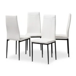 Set Of 4 Matiese Modern And Contemporary Faux Leather Upholstered Dining Chairs - Baxton Studio -Home Furniture Shop-Baxton Studio GUEST e67ceb3b 4173 4a44 9767 53c69090386b