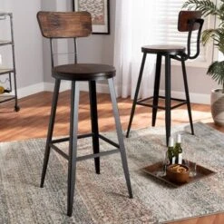 Set Of 2 Kenna Wood And Metal Finished Metal Barstools Brown/Black - Baxton Studio 11 Set Of 2 Kenna Wood And Metal Finished Metal Barstools Brown/Black - Baxton Studio -Home Furniture Shop-Baxton Studio GUEST e6e68fdd db6c 47d4 bf0b 7ae2c368efe1