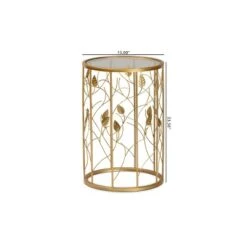 Anaya Glam Brushed Metal And Glass Leaf Accent End Table Gold - Baxton Studio 11 Anaya Glam Brushed Metal And Glass Leaf Accent End Table Gold - Baxton Studio -Home Furniture Shop-Baxton Studio GUEST e7132e9a e691 4035 9632 80426faf13ad