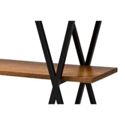 Norton Rustic And Industrial Wood And Black Metal Console Table Walnut Brown - Baxton Studio -Home Furniture Shop-Baxton Studio GUEST e77451a9 eb42 4ba4 a3be 38376cc2ff28