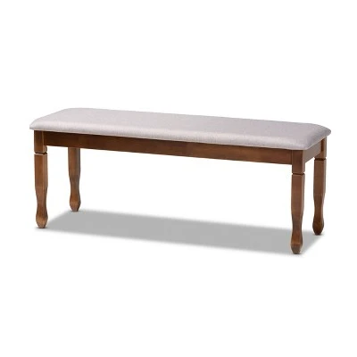 Corey Fabric Upholstered And Wood Dining Bench - Baxton Studio 9 Corey Fabric Upholstered And Wood Dining Bench - Baxton Studio - Image 7