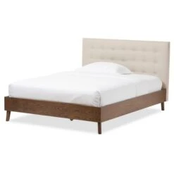 Alinia Mid-Century Retro Modern Fabric Upholstered Walnut Wood Platform Bed - Queen - Baxton Studio 13 Alinia Mid-Century Retro Modern Fabric Upholstered Walnut Wood Platform Bed - Queen - Baxton Studio -Home Furniture Shop-Baxton Studio GUEST e7a4064b dfaf 4da7 9d3a f6de96a2458d