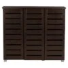 Adalwin Modern And Contemporary 3-Door Wooden Entryway Shoes Storage Cabinet - Dark Brown - Baxton Studio