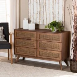Barrett Wood And Synthetic Rattan 6 Drawer Dresser Walnut Brown - Baxton Studio 18 Barrett Wood And Synthetic Rattan 6 Drawer Dresser Walnut Brown - Baxton Studio -Home Furniture Shop-Baxton Studio GUEST e8e41f6a 530b 4747 a6d5 67c901676a26