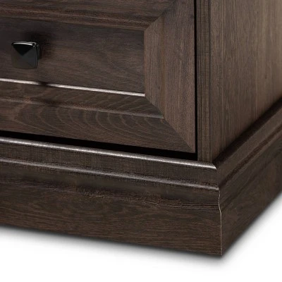 Nolan 2 Drawer Wood Nightstand Brown/Black - Baxton Studio 7 Nolan 2 Drawer Wood Nightstand Brown/Black - Baxton Studio - Image 5