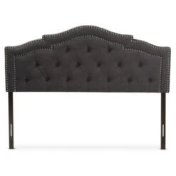 Queen Edith Modern And Contemporary Fabric Headboard Dark Gray - Baxton Studio