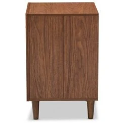 Harlow Mid-Century Modern Scandinavian Style Wood 1-Drawer And 1-Door Nightstand - White And Walnut - Baxton Studio -Home Furniture Shop-Baxton Studio GUEST e9216f95 75a0 4c6b 9b1d faa81538770f