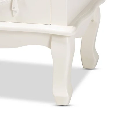 Callen Wood 3 Drawer Nightstand White - Baxton Studio 8 Callen Wood 3 Drawer Nightstand White - Baxton Studio - Image 6