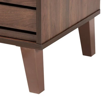 Teresina Wood 2 Door TV Stand For TVs Up To 59" Walnut Brown - Baxton Studio 8 Teresina Wood 2 Door TV Stand For TVs Up To 59" Walnut Brown - Baxton Studio - Image 6
