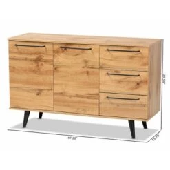 Radley Wood 3 Drawer Sideboard Buffet Oak Brown/Black - Baxton Studio 13 Radley Wood 3 Drawer Sideboard Buffet Oak Brown/Black - Baxton Studio -Home Furniture Shop-Baxton Studio GUEST ea09e4bb ba5b 4bd0 a712 7abea56ffcac