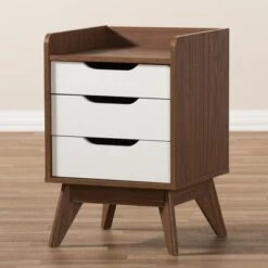 Brighton Mid - Century Modern Wood 3 - Drawer Storage Nightstand - Brown - Baxton Studio -Home Furniture Shop-Baxton Studio GUEST ea4daf3f 88d9 4223 a6a0 3f7fe7aa16f0
