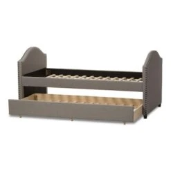 Twin Alessia Modern And Contemporary Fabric Upholstered Daybed With Guest Trundle Bed - Baxton Studio -Home Furniture Shop-Baxton Studio GUEST ea71f17b 8b43 4d57 8bf2 a68ef4c1cf3f