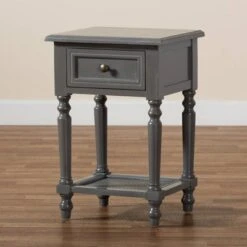 Sheldon Vintage Wood 1 Drawer Nightstand Gray - Baxton Studio -Home Furniture Shop-Baxton Studio GUEST ea86097a da16 4de2 a98d 2de365cc62d9