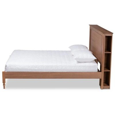 Danielle Wood Platform Storage Bed With Built-In Shelves Ash Walnut - Baxton Studio 3 Danielle Wood Platform Storage Bed With Built-In Shelves Ash Walnut - Baxton Studio