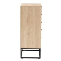 Amelia Wood Rattan 5 Drawer Storage Cabinet Natural Brown/Black - Baxton Studio -Home Furniture Shop-Baxton Studio GUEST eaf9464e 5410 42fb 9955 2b12378e2519