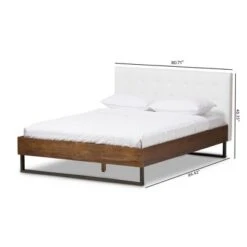 King Mitchell Rustic Industrial Walnut Wood And Faux Leather Metal Platform Bed White - Baxton Studio 17 King Mitchell Rustic Industrial Walnut Wood And Faux Leather Metal Platform Bed White - Baxton Studio -Home Furniture Shop-Baxton Studio GUEST eb049489 6297 400f a754 dcf68e3a9e41