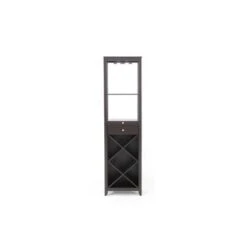 Austin Wood Modern Wine Tower Dark Brown - Baxton Studio