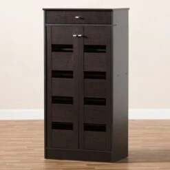 Acadia Modern And Contemporary Finished Shoe Cabinet Dark Brown - Baxton Studio -Home Furniture Shop-Baxton Studio GUEST ebf89834 ec63 4bab be69 7907ee4f2c33