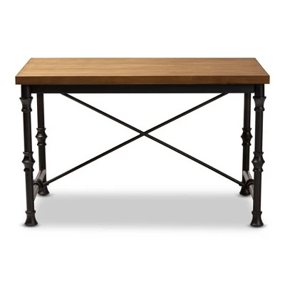 Baxton Studio Verdin Wood Finished Criss Cross Desk Bronze - BaxtonStudio 9 Baxton Studio Verdin Wood Finished Criss Cross Desk Bronze - BaxtonStudio - Image 7
