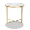 Maddock Metal End Table With Marble Tabletop White/Gold - Baxton Studio 2 Maddock Metal End Table With Marble Tabletop White/Gold - Baxton Studio -Home Furniture Shop-Baxton Studio GUEST ee30ed38 157b 4572 b39a 3786ec7b1b6e