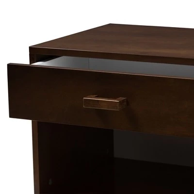 Deirdre Modern And Contemporary Wood 1 Drawer Nightstand - Baxton Studio 8 Deirdre Modern And Contemporary Wood 1 Drawer Nightstand - Baxton Studio - Image 6