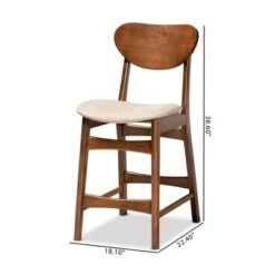2pc Katya Fabric Upholstered And Wood Counter Height Barstool Set - Baxton Studio -Home Furniture Shop-Baxton Studio GUEST eea89510 95e3 4b3d af5b 54325e704c6c