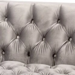 Zanetta Velvet Finished Sofa Gray - Baxton Studio
