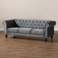 Emma Velvet Upholstered Button Tufted Chesterfield Sofa - Baxton Studio 19 Emma Velvet Upholstered Button Tufted Chesterfield Sofa - Baxton Studio -Home Furniture Shop-Baxton Studio GUEST eeed0381 349c 4a0d 869f 8443e6ecca65