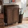 Cormier Walnut Finished 2 Door Wood Entryway Shoe Storage Cabinet Brown - Baxton Studio -Home Furniture Shop-Baxton Studio GUEST eef5861c 3f70 4b9b 8994 576c3497f63a