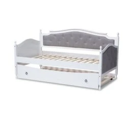Twin Marlie Upholstered Daybed With Trundle Gray/White - Baxton Studio 22 Twin Marlie Upholstered Daybed With Trundle Gray/White - Baxton Studio -Home Furniture Shop-Baxton Studio GUEST efb74440 710b 4129 a302 b381b71fa73c