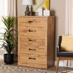 Colburn Wood 5 Drawer Tallboy Storage Chest Oak Brown - Baxton Studio 12 Colburn Wood 5 Drawer Tallboy Storage Chest Oak Brown - Baxton Studio -Home Furniture Shop-Baxton Studio GUEST f05f9c8d 69bd 4ca6 884c b31a7388710d