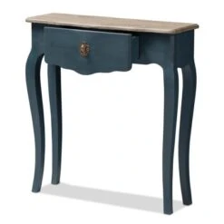 Mazarine Classic And Provincial Spruce Finished Console Table Blue - Baxton Studio