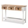 Benedict Two-Tone Wood 3 Drawer Console Table White/Oak - Baxton Studio -Home Furniture Shop-Baxton Studio GUEST f09e2e83 4ca7 46a2 8649 aadbe78819f1