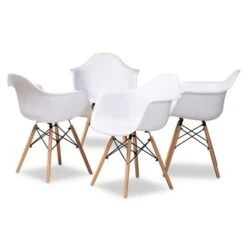 4pc Galen Plastic And Wood Dining Chair Set - Baxton Studio -Home Furniture Shop-Baxton Studio GUEST f0a1a705 0449 458d b6a8 49cd6921a228