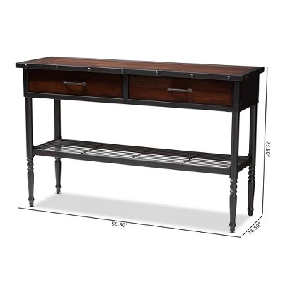 2 Drawer Jana Dining Room Server Brown - Baxton Studio 7 2 Drawer Jana Dining Room Server Brown - Baxton Studio - Image 5